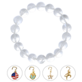 Natural Clear Quartz Crystal Stretch Bracelet | Interchangeable Rotatable Charms (10mm, ONE SIZE)