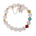 Natural Rose Quartz Garden Charm Stretch Bracelet (10mm, ONE SIZE)