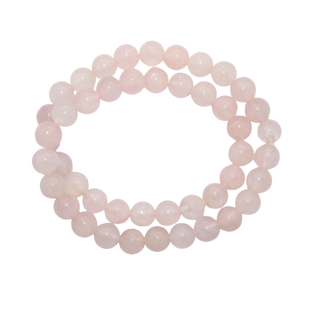 Natural Rose Quartz Double-Layer Stretch Bracelet (8mm, ONE SIZE)