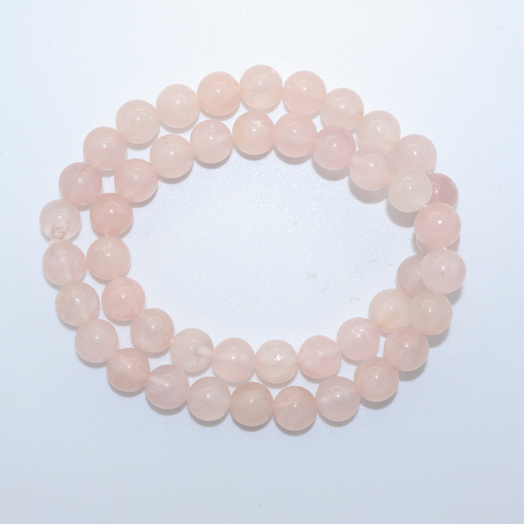 Natural Rose Quartz Double-Layer Stretch Bracelet (8mm, ONE SIZE)
