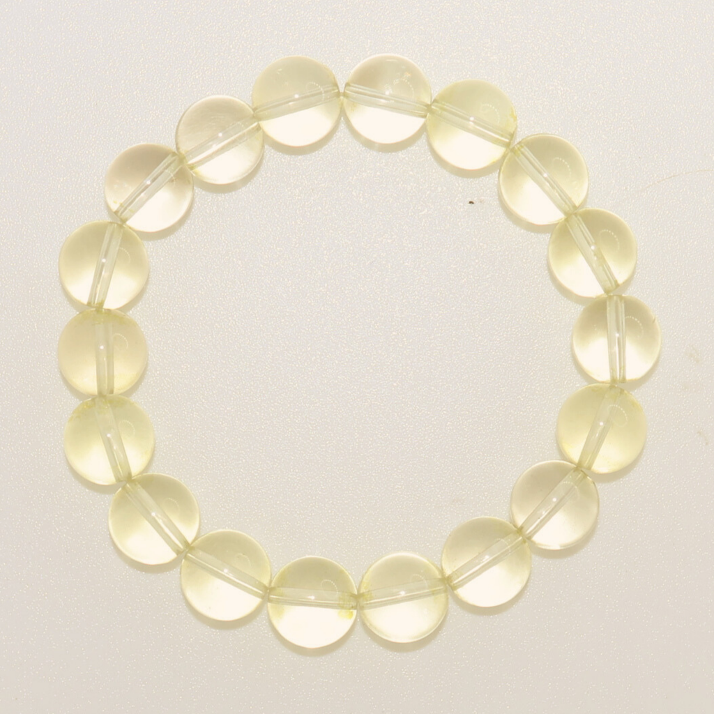 Natural Citrine Crystal Stretch Bracelet | Interchangeable Rotatable Charms (10mm, ONE SIZE)